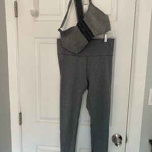 Gray Sports Bra and Leggings Set